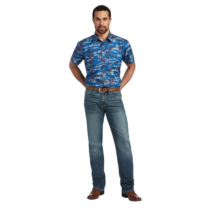 Ariat Men's Venttek Western Fitted Island Print Shirt