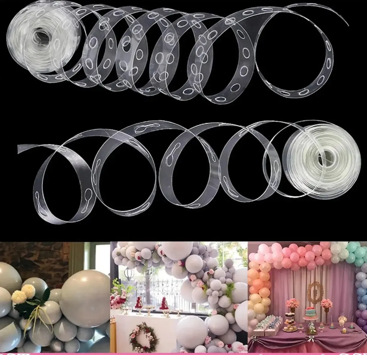 BALLOON CHAIN GARLAND & ARCH DECORATING SINGLE STRIP RIBBON