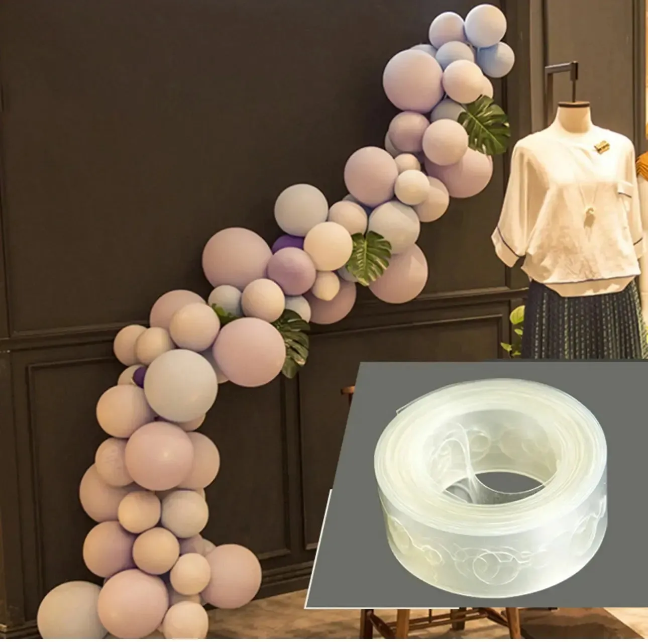 BALLOON CHAIN GARLAND & ARCH DECORATING SINGLE STRIP RIBBON