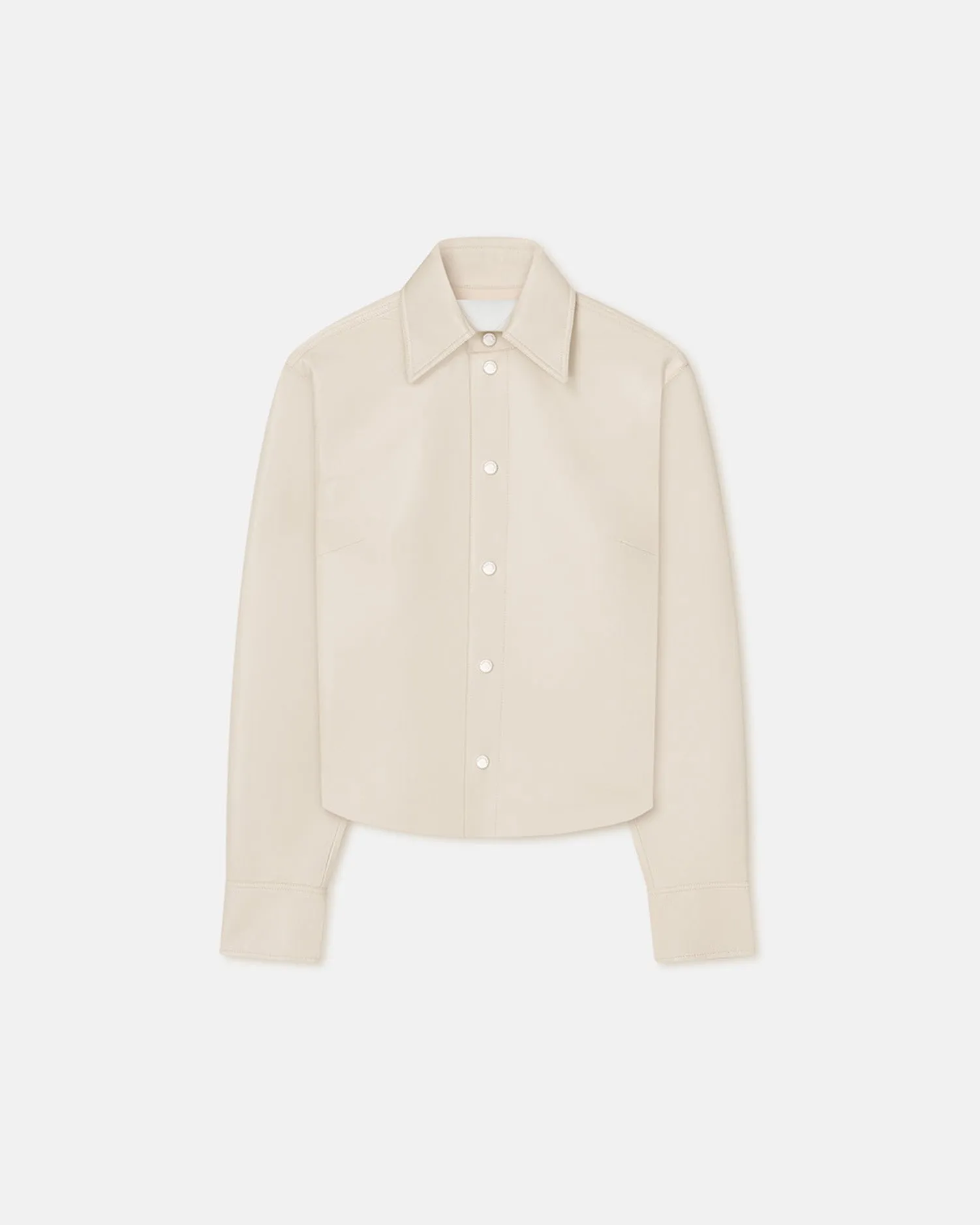 Bogna - Okobor Alt-Leather Shirt Jacket - Chalk