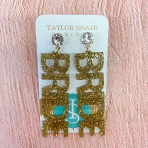 Bride Gold Glitter Drop Earrings by Taylor Shaye