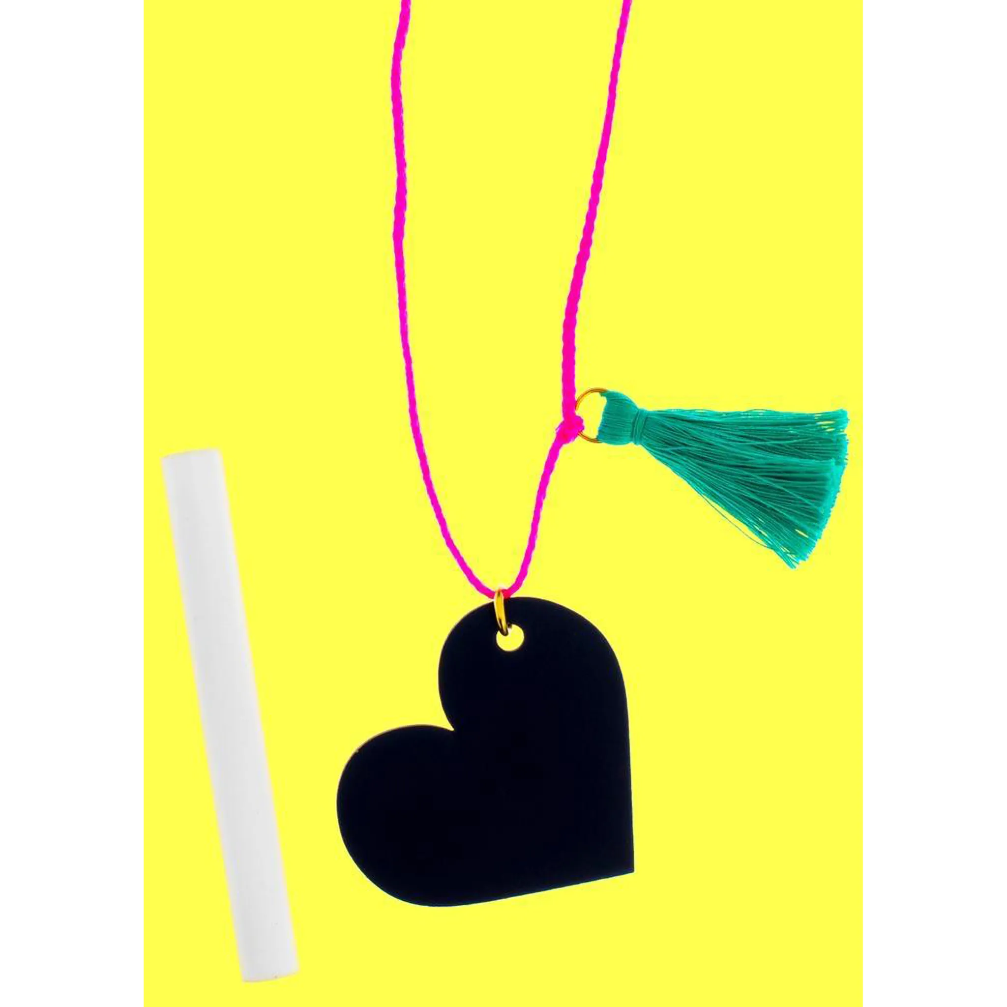 CHALKBOARD HEART" Necklace (Includes Chalk)