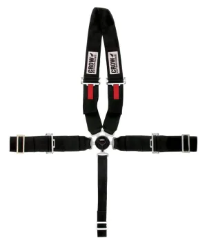 Crow Pro Comp Dragster Style Kam Lock Harness - Black