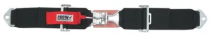 Crow Standard 3" Latch & Link Lap Belt - Pull Down Adjustment - Black