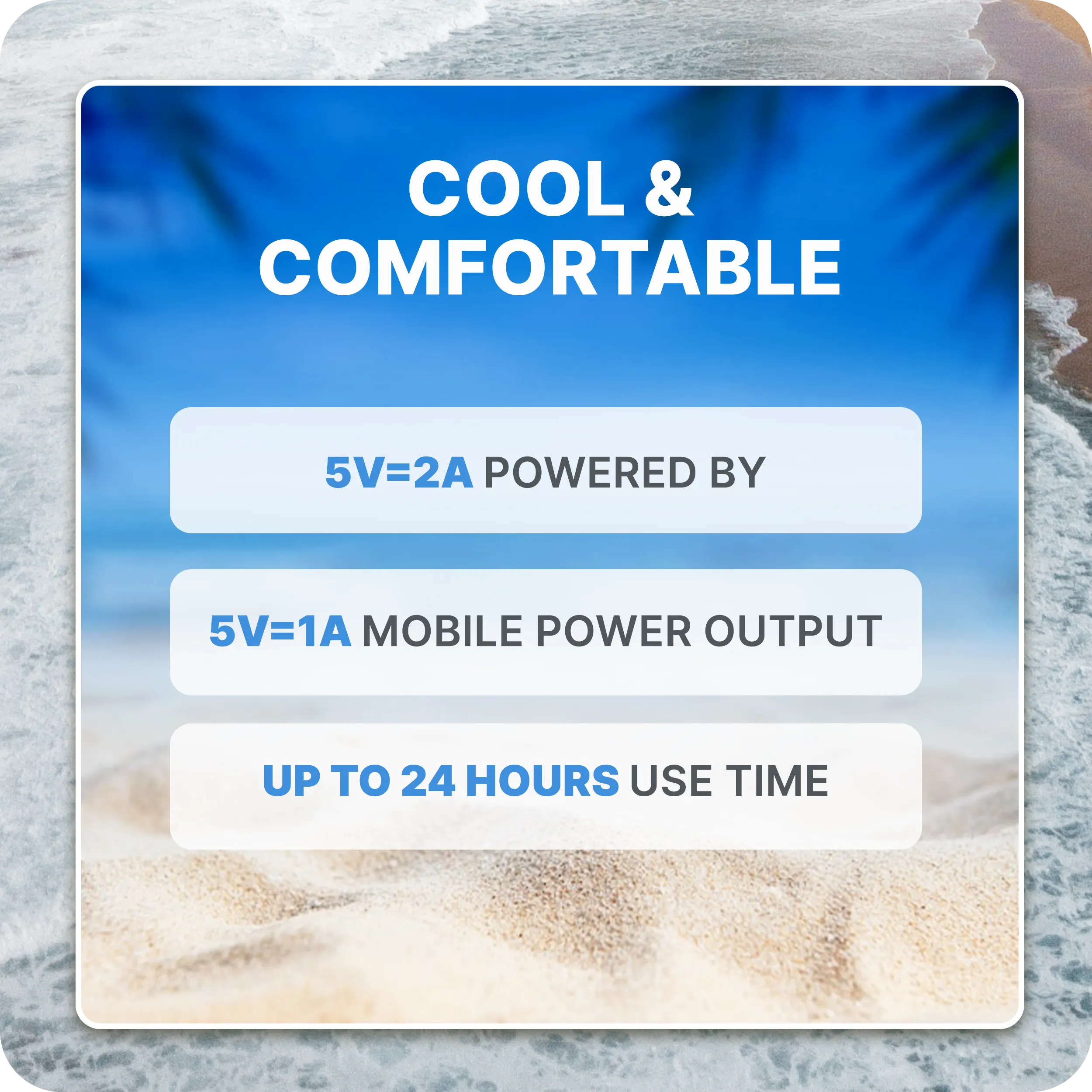 Folding Portable Rechargeable Travel Fan - Cruise Essentials | Built-in Humidifier | 185 Oscillation | Remote Control | Rechargeable Battery