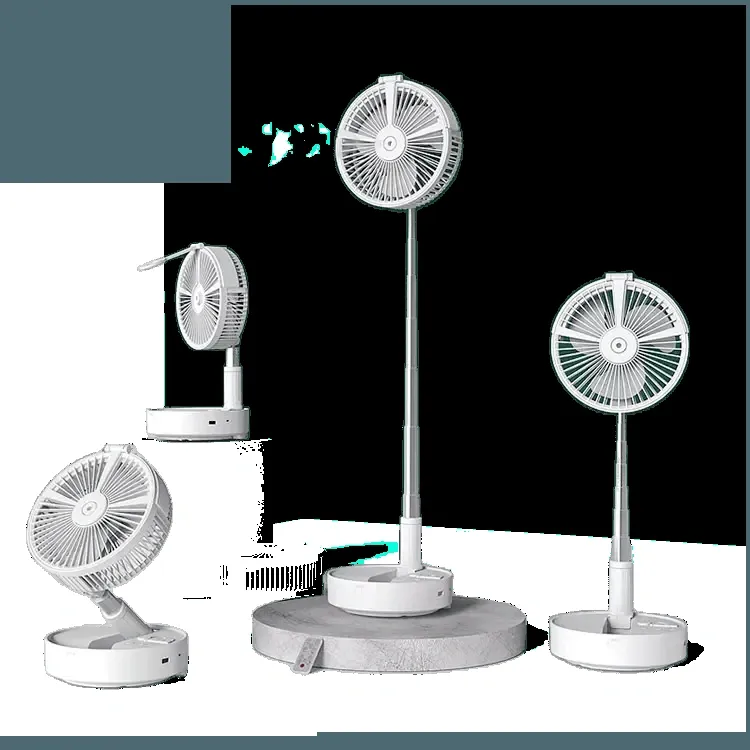 Folding Portable Rechargeable Travel Fan - Cruise Essentials | Built-in Humidifier | 185 Oscillation | Remote Control | Rechargeable Battery