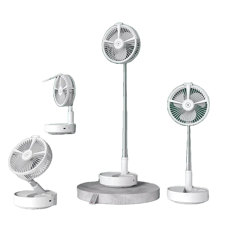 Folding Portable Rechargeable Travel Fan - Cruise Essentials | Built-in Humidifier | 185 Oscillation | Remote Control | Rechargeable Battery