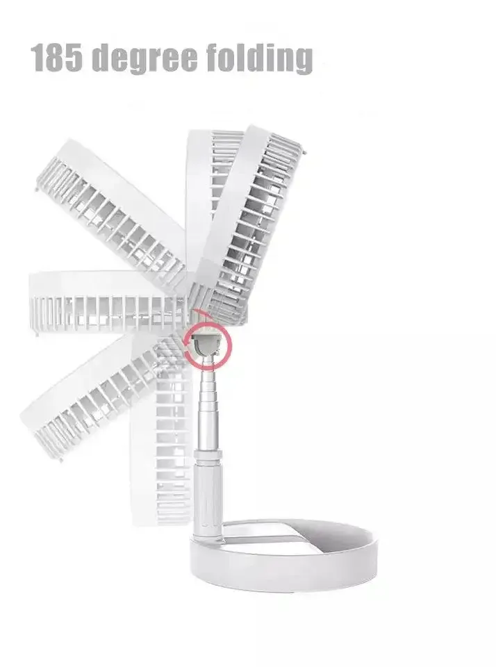 Folding Portable Rechargeable Travel Fan - Cruise Essentials | Built-in Humidifier | 185 Oscillation | Remote Control | Rechargeable Battery