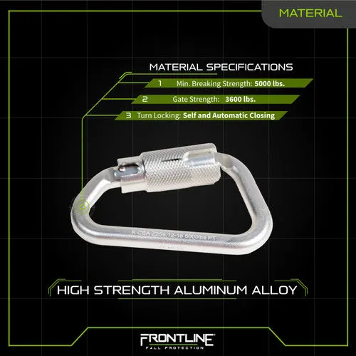 Frontline CAQ117 Aluminum Quarter Turn Locking Carabiner