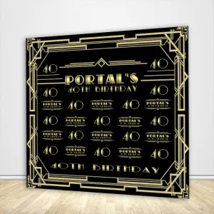 Gatsby Party Roaring 40th Birthday Party Backdrop