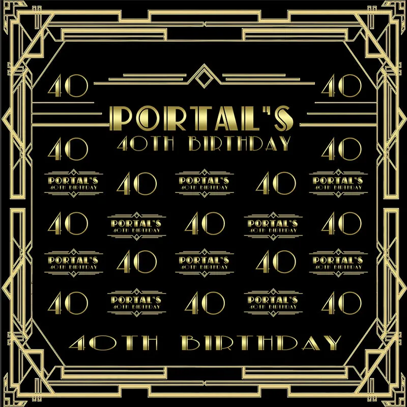 Gatsby Party Roaring 40th Birthday Party Backdrop