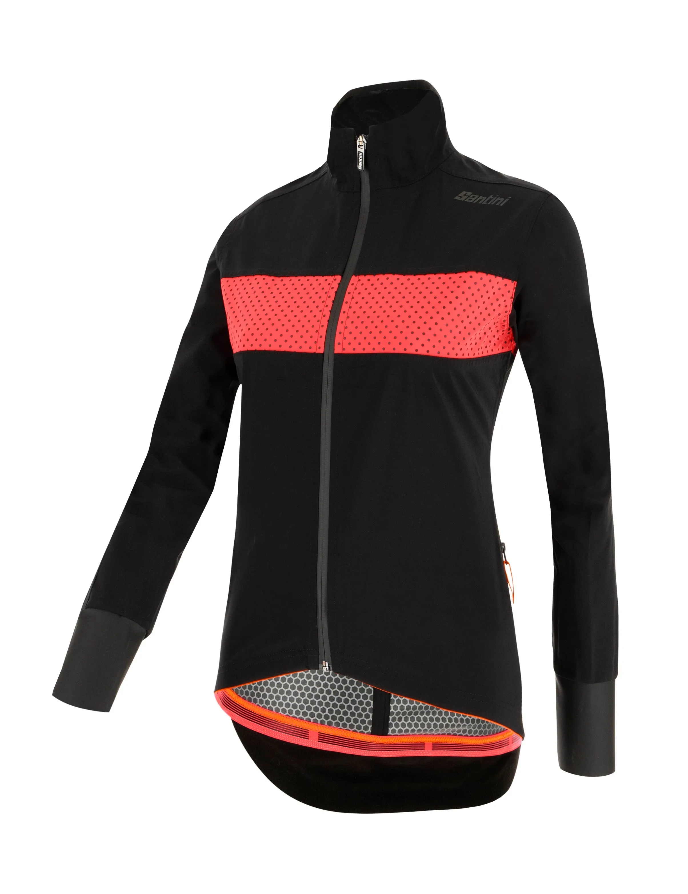 GUARD MERCURIO - Cycling RAIN JACKET Black / Pink by Santini