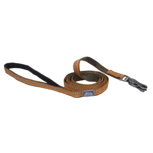 K9 Explorer Reflective Dog Leash with Scissor Snap, Brown 5/8 x 6'