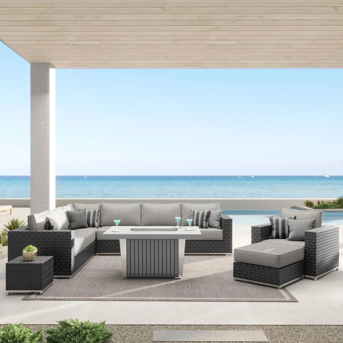 Sirio Soho 10-piece Fire Outdoor Seating Set