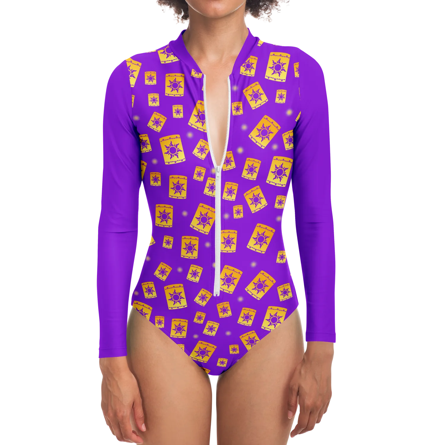 Tangled Lanterns Bodysuit Rashguard Women's Swimsuit