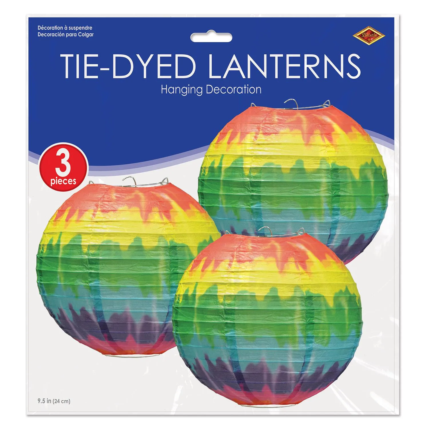 Tie-Dyed Party Paper Lanterns (3 per Package)