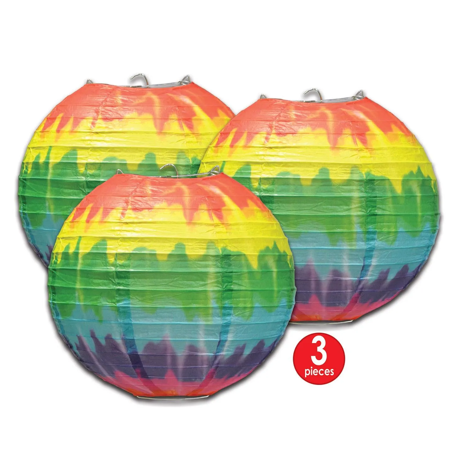 Tie-Dyed Party Paper Lanterns (3 per Package)