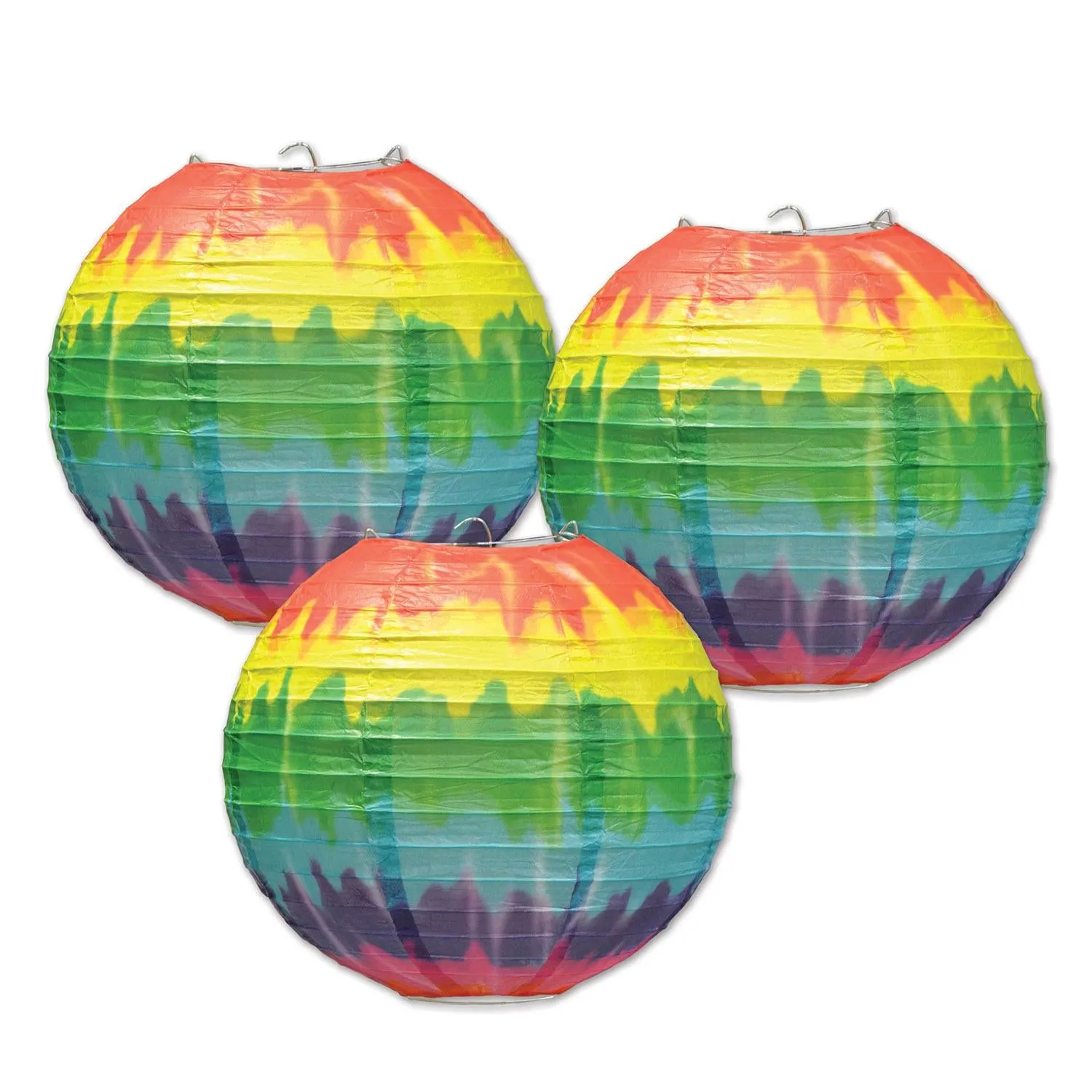 Tie-Dyed Party Paper Lanterns (3 per Package)