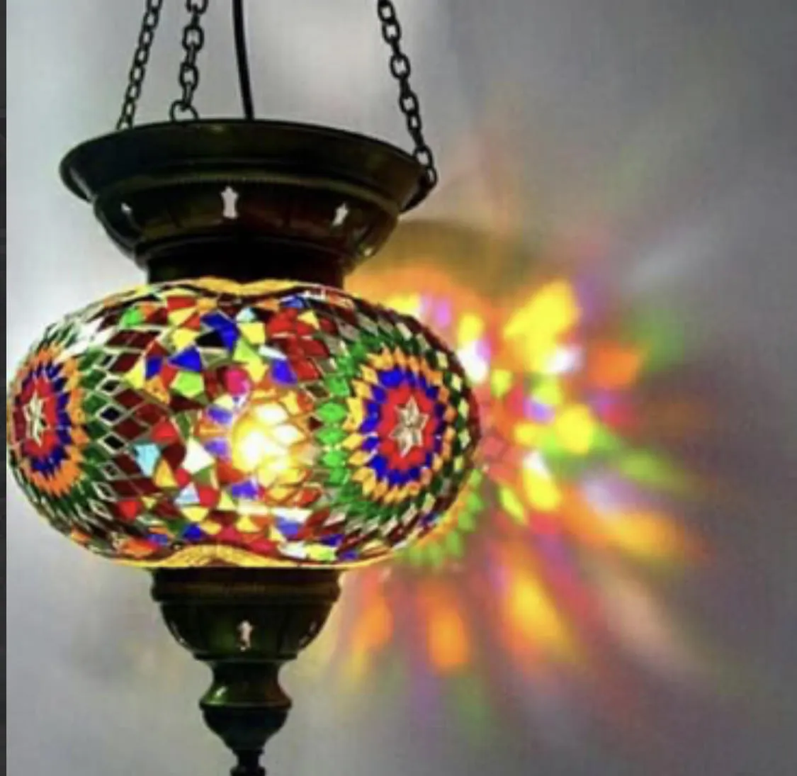 Turkish Mosaic Hanging Lantern - Large