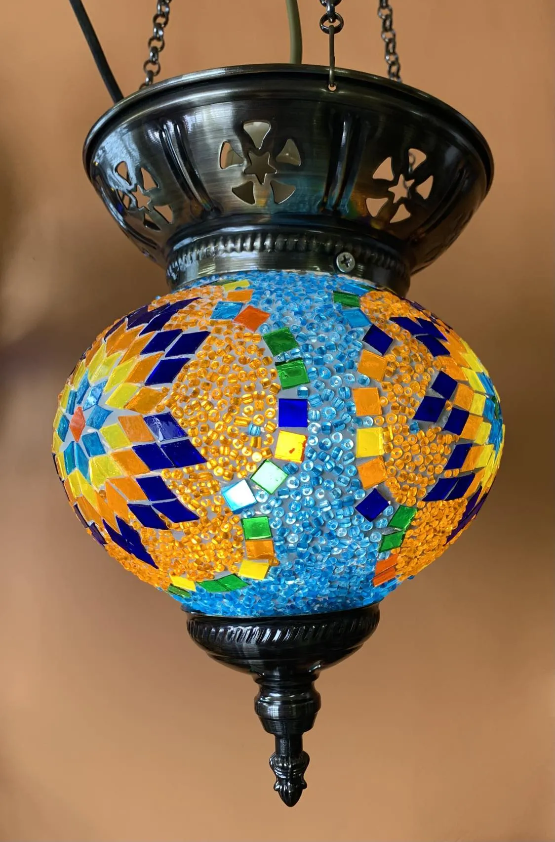 Turkish Mosaic Hanging Lantern - Large