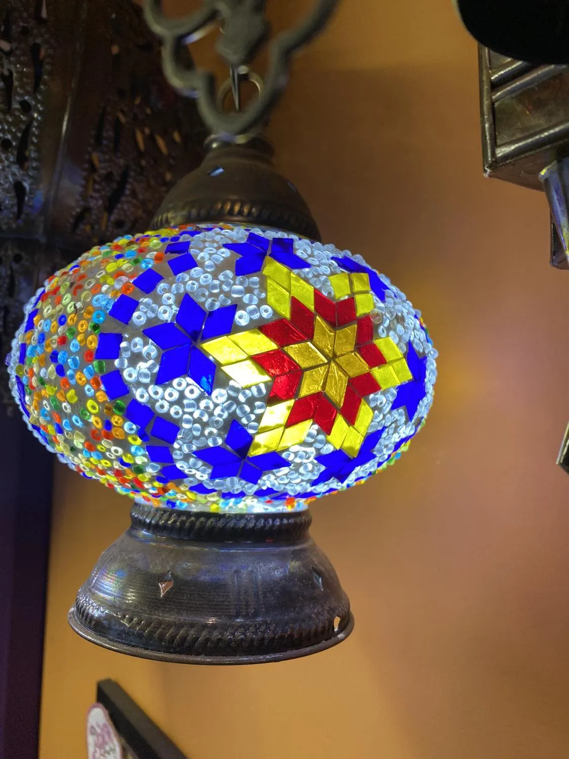 Turkish Mosaic Hanging Lantern Medium