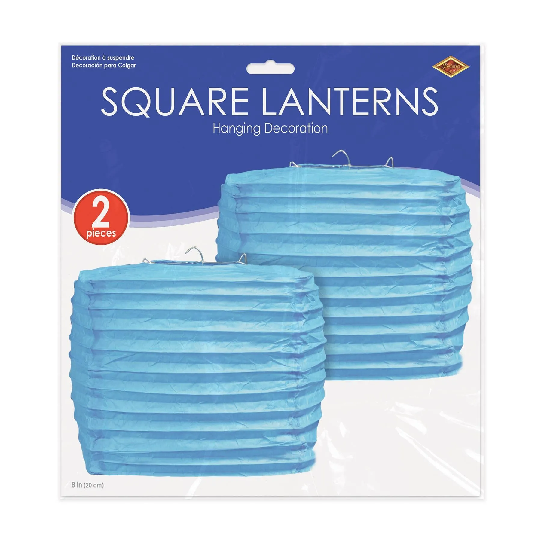 Turquoise Party Square Paper Lanterns (2 per Package)